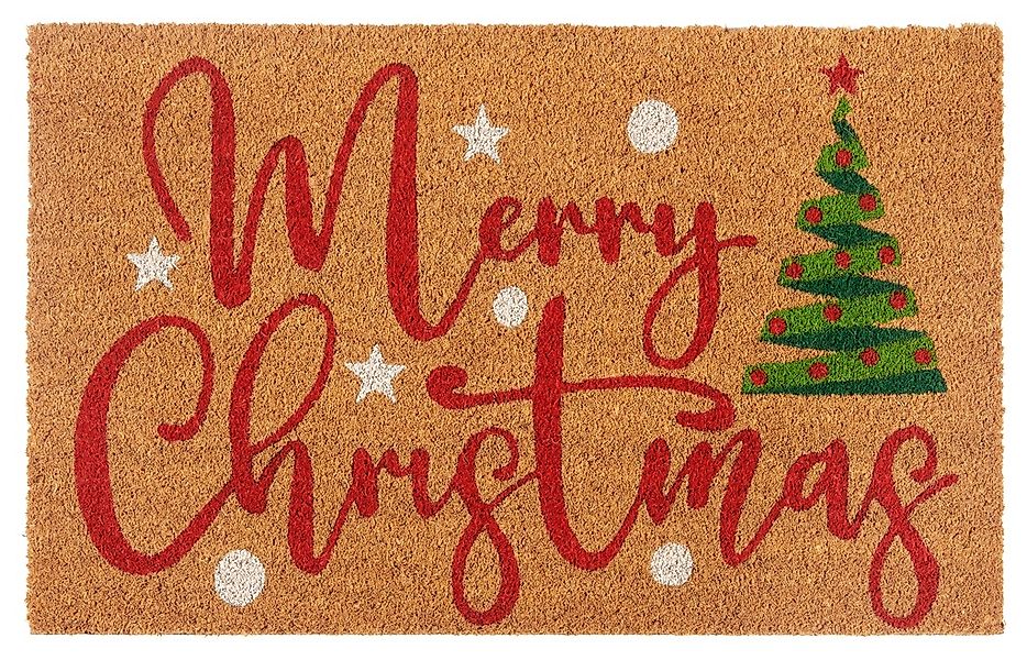 HANSE Home Fußmatte "Kokos Merry Christmas Tree, Türmatte" rechteckig 15 mm günstig online kaufen