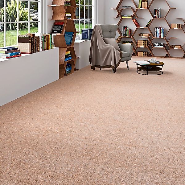 my home Teppichboden "Rava, Velours, Gesamthöhe 16 mm" rechteckig Uni Farbe günstig online kaufen