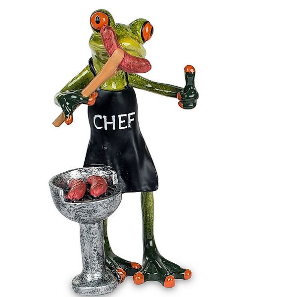 formano Dekofigur Frosch beim Grillen mit Bratwust oder mit Bier aus Frosch günstig online kaufen