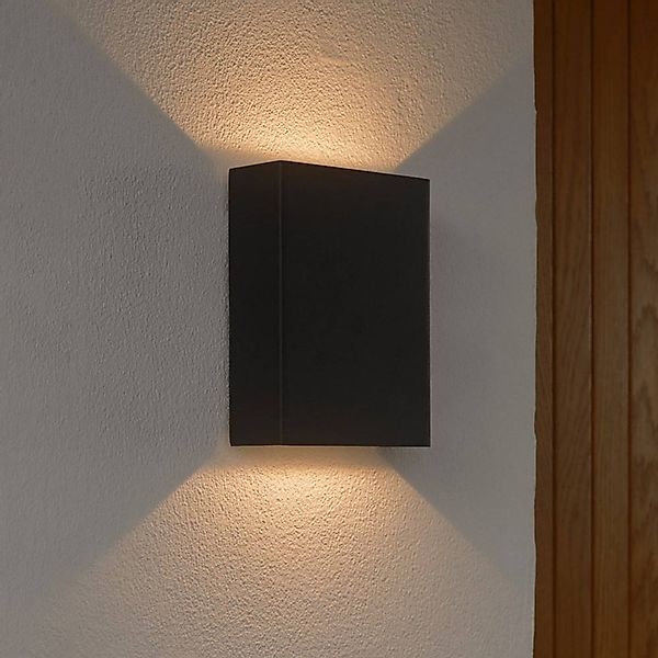 LED-Außenwandlampe Fold Seaside up/down, 10 x 15 cm, schwarz günstig online kaufen