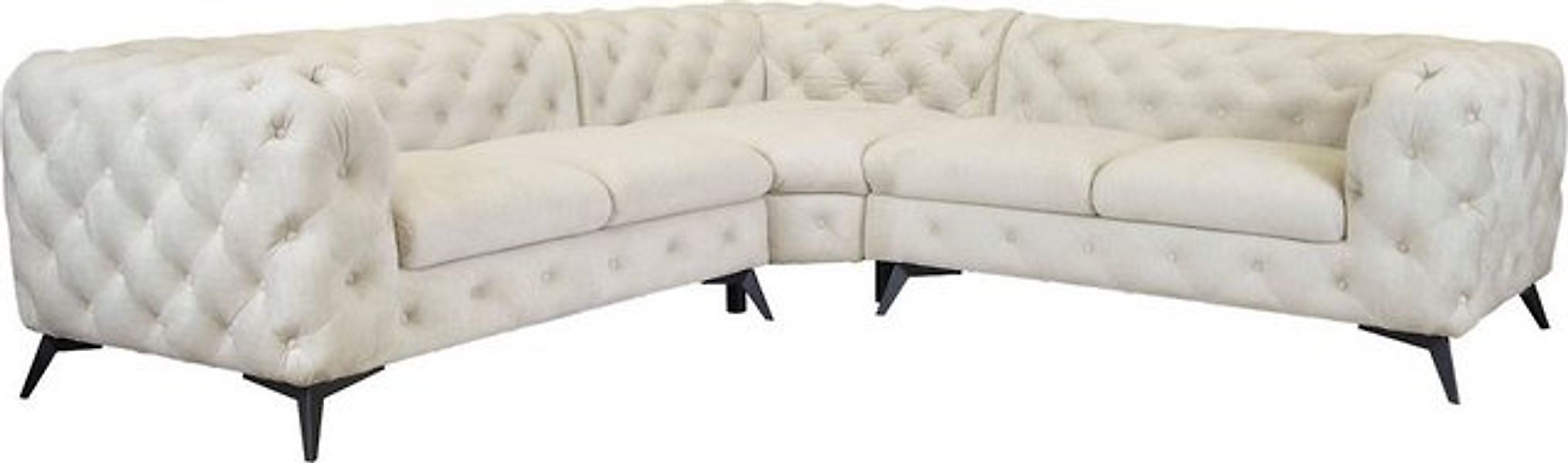 Leonique Chesterfield-Sofa "Ecksofa GLYNIS L-Form mit Wellenunterfederung, günstig online kaufen