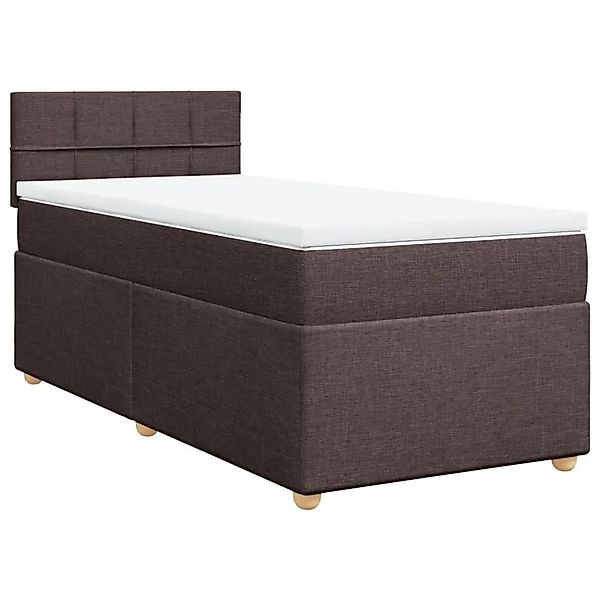vidaXL Boxspringbett mit Matratze Dunkelbraun 90x190 cm Stoff 3288838 günstig online kaufen