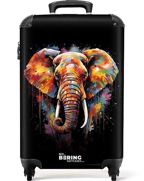 NoBoringSuitcases.com© Hartschalen-Trolley Elefant mit bunten Spritzern günstig online kaufen