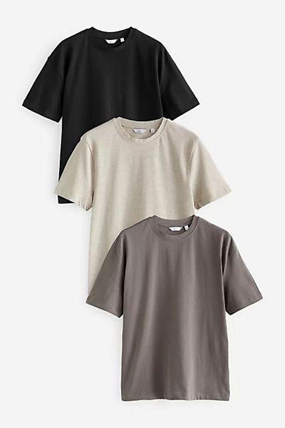 Next T-Shirt Schwere Relaxed Fit T-Shirts im 3er Pack (1-tlg) günstig online kaufen