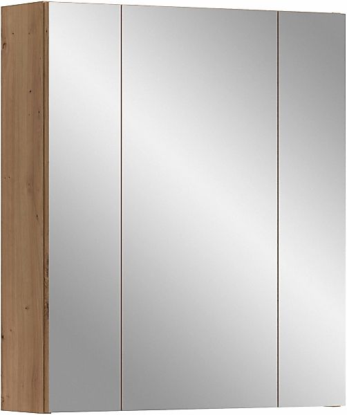 Home affaire Spiegelschrank "Malmö, Breite 60 cm, 3 Spiegeltüren, 9 Fächer, günstig online kaufen