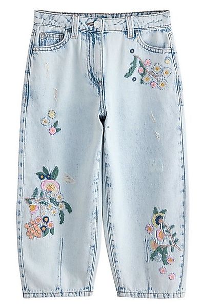 Next 5-Pocket-Jeans Barrel-Jeans mit floralen Details 100 % Baumwolle (1-tl günstig online kaufen