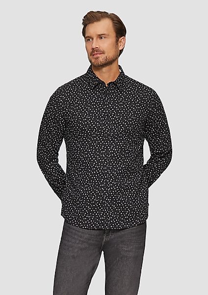 s.Oliver Langarmhemd Hemd Slim Fit: Gemustertes günstig online kaufen