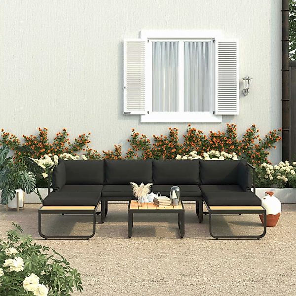 4-tlg. Garten-ecksofa-set Mit Auflagen Aluminium Und Wpc günstig online kaufen