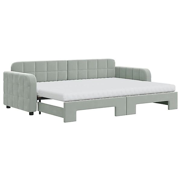 vidaXL Bettgestell, Tagesbett Ausziehbar mit Matratzen Hellgrau 80x200 cm S günstig online kaufen