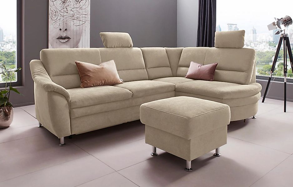 Home affaire Ecksofa "Cardoso L-Form" Federkern, wahlweise mit Bett, Schubk günstig online kaufen