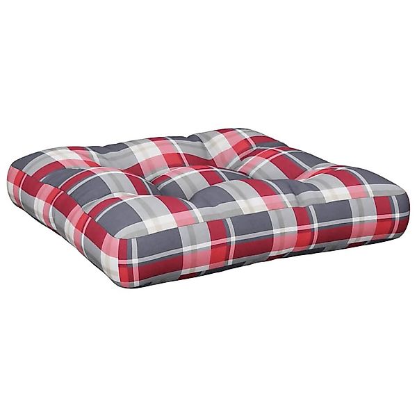 vidaXL Sitzauflage Palettenkissen Rot Kariert 58x58x10 günstig online kaufen