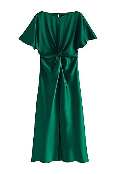 Next Midikleid Kurzärmeliges Midikleid aus strukturiertem Satin (1-tlg) günstig online kaufen