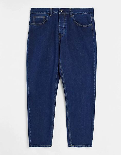 Carhartt WIP – Newel – Legere, schmal zulaufende Jeans in blauer Stone-Wasc günstig online kaufen