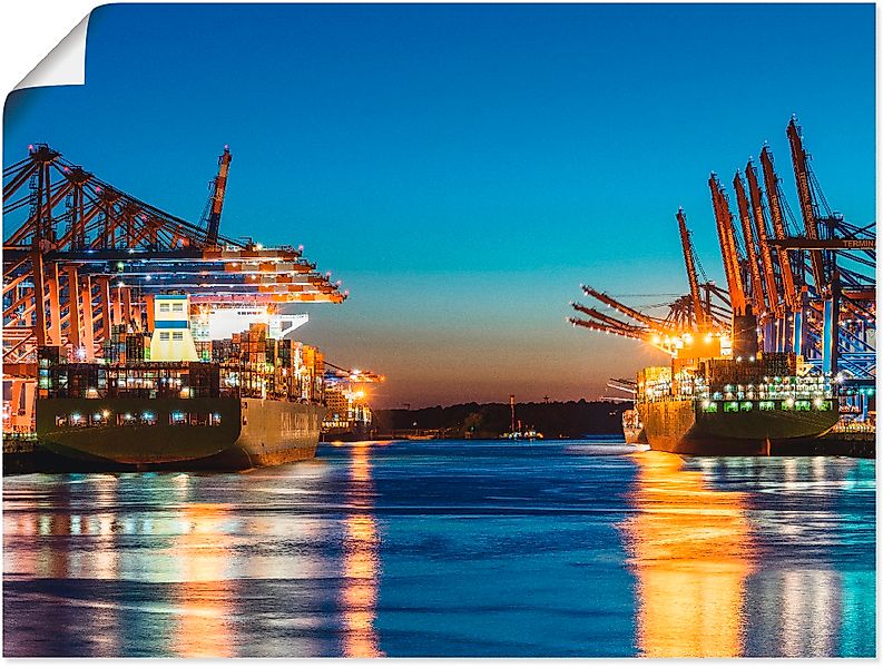 Artland Wandbild "Hamburg Hafen am Abend 2", Deutschland, (1 St.), als Lein günstig online kaufen