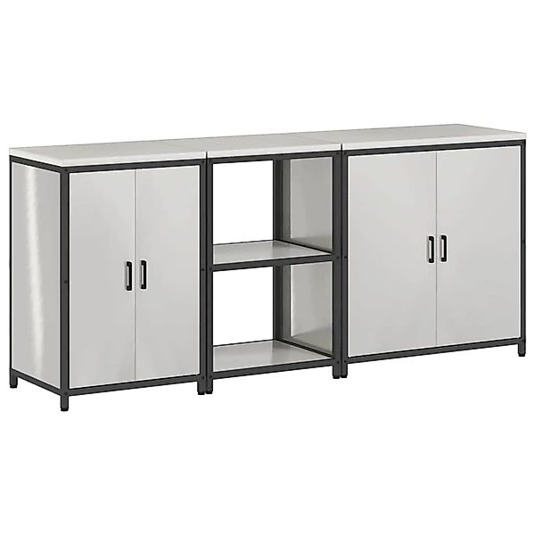 vidaXL Aufbewahrungsset für die Küche mit Regal 3 Stk Silber Edelstahl 3392 günstig online kaufen