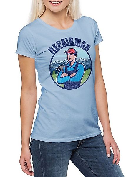 Urban Backwoods Print-Shirt Repairman Damen T-Shirt Handwerk Handwerker Hei günstig online kaufen
