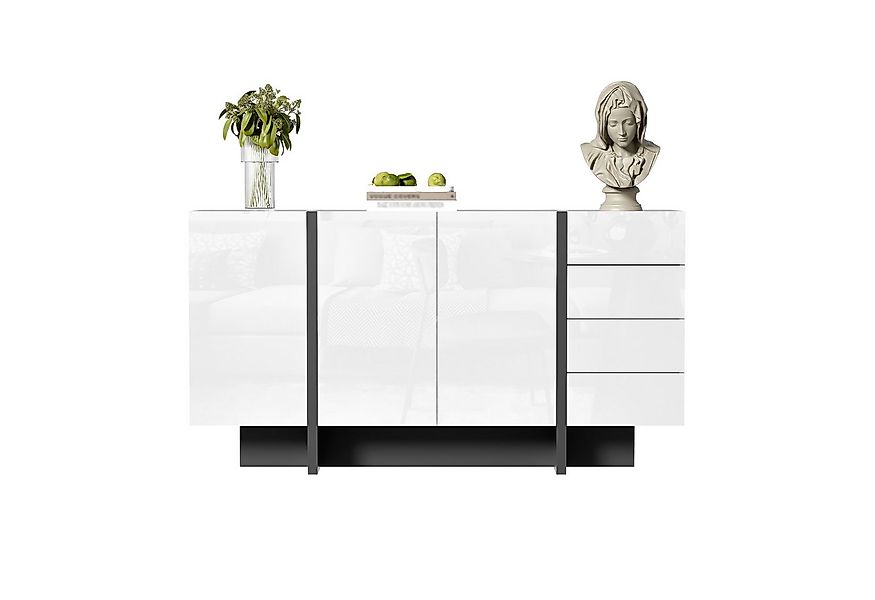 Merax Sideboard Hochglanz Kommode (1 St), Anrichte Kommode mit 2 Türen und günstig online kaufen
