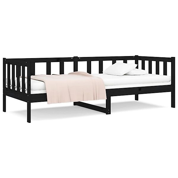vidaXL Bett, Tagesbett Schwarz 80x200 cm Massivholz Kiefer günstig online kaufen