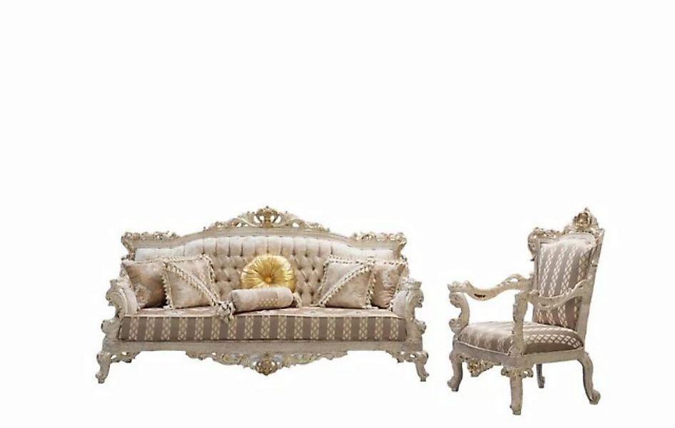JVmoebel Sofa, Sofagarnitur Klassische Luxus Sofas Sessel Wohnzimmer set 3+ günstig online kaufen