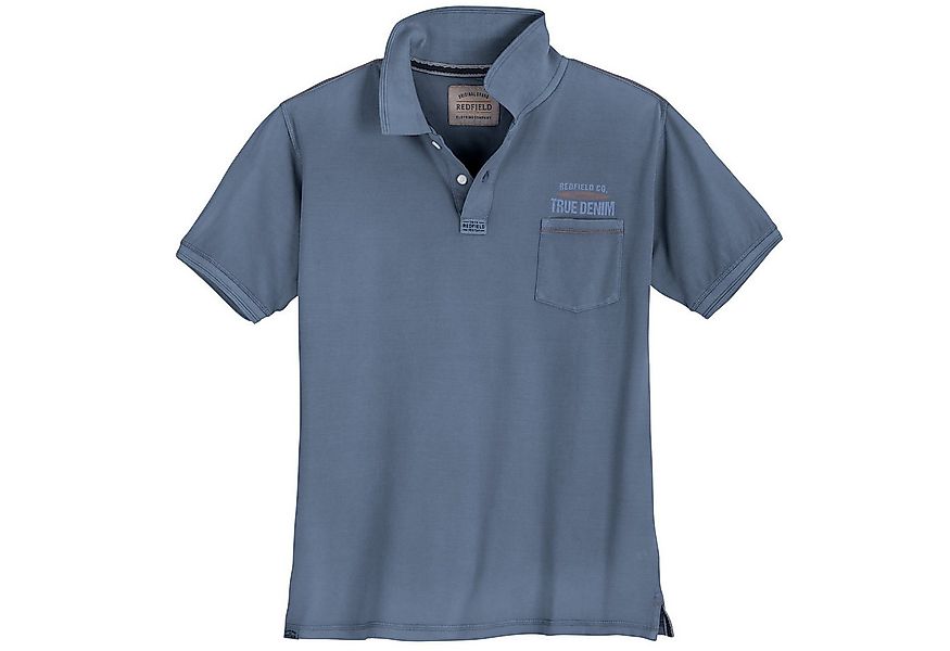 redfield Poloshirt Redfield Polo XXL Vintage Brusttasche denimblau günstig online kaufen