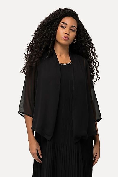 Ulla Popken Kurzjacke Chiffonjacke Oversized Schalkragen 3/4-Arm günstig online kaufen