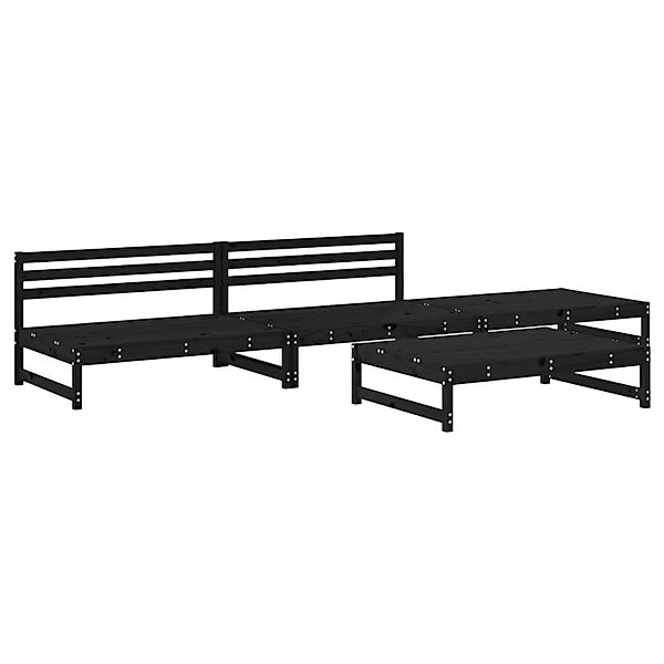 vidaXL 4-tlg Garten-Lounge-Set Schwarz Massivholz Kiefer Modell 12 günstig online kaufen