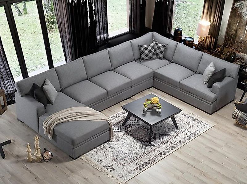 Xlmoebel Ecksofa Neues Ecksofa für das Wohnzimmer in grauer U-Form mit mode günstig online kaufen