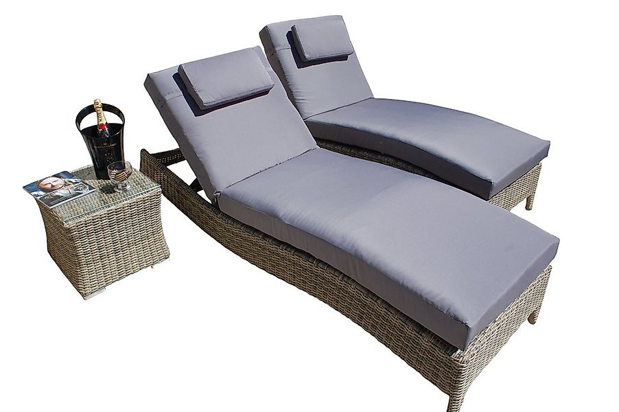 Ragnarök Möbel-Design Gartenliege Sonnenliegen Set, 3-teilig, Kopfteil in 5 günstig online kaufen