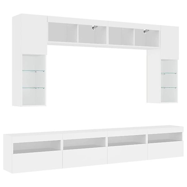 vidaXL TV-Wand 8-tlg. TV-Wohnwand mit LED-Leuchten günstig online kaufen