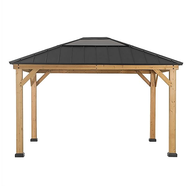 Sunjoy Gazebo Bruri Zedernholz 393 cm x 335 cm Anthrazit günstig online kaufen