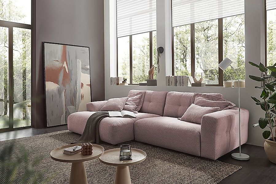 KAWOLA Ecksofa MIKA, Couch L-Form rechts oder links, Cord verschiedene Farb günstig online kaufen