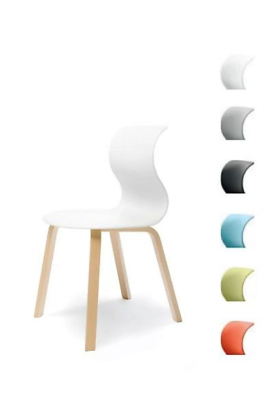 Pro 6 Stuhl - Gestell Buche kiwigrün Universalgleiter Kunststoff günstig online kaufen