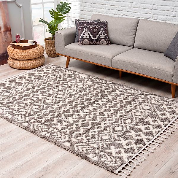 Carpet City Hochflor-Teppich "Pulpy 514" rechteckig 30 mm Höhe besonders we günstig online kaufen