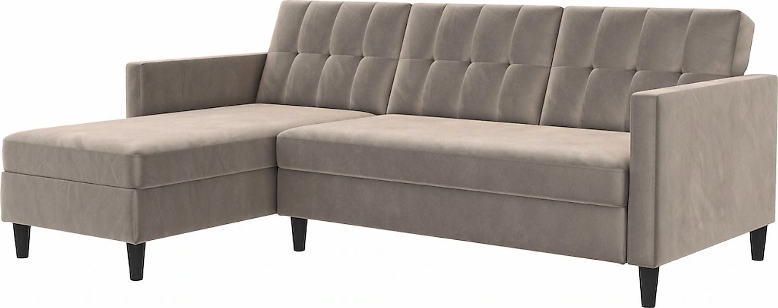 Dorel Home Ecksofa »Hartford II« mit Bettfunktion und Stauraum, Recamiere b günstig online kaufen