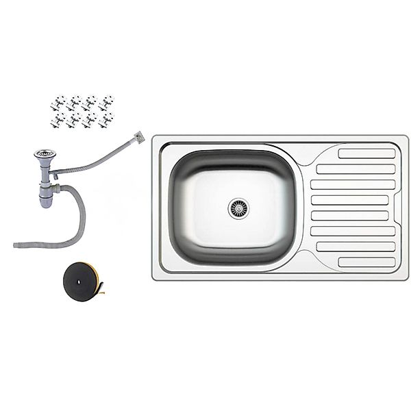 Faizee Möbel Edelstahlspüle Edelstahl Einbauspüle 76x44 günstig online kaufen