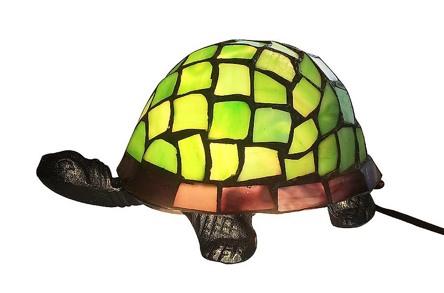 Tiffany-Leuchte Schildkröte Tiffanylampe Tischlampe Tischleuchte Grün günstig online kaufen