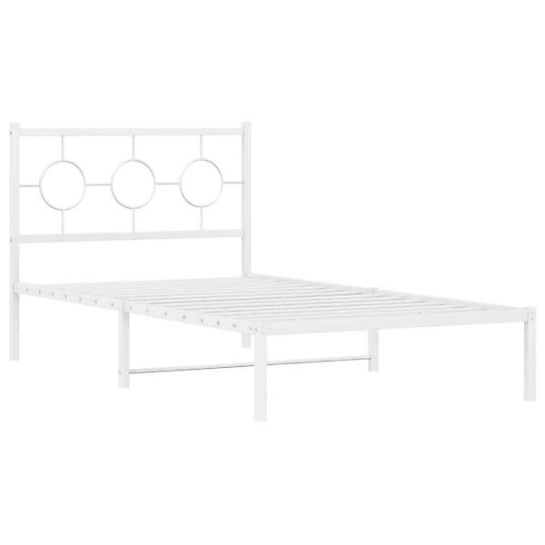 vidaXL Bettgestell mit Kopfteil Metall Weiß 100x190 cm 376269 günstig online kaufen