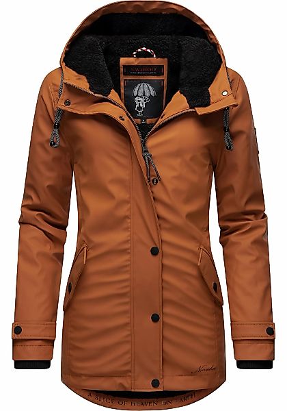 Navahoo Regenjacke "Lindraa" mit Kapuze stylische Outdoorjacke mit Teddyfel günstig online kaufen