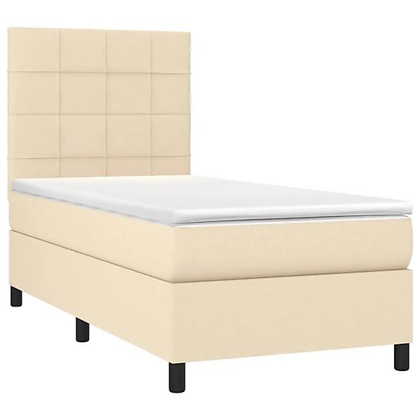 vidaXL Boxspringbett mit Matratze & LED Creme 80x200 cm Stoff 3134834 günstig online kaufen