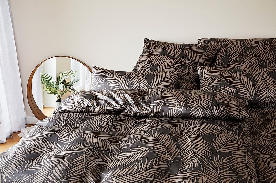 Elegante Bettwäsche "Maison Leaves" 2 Stk. tlg. angenehmes Hautgefühl günstig online kaufen