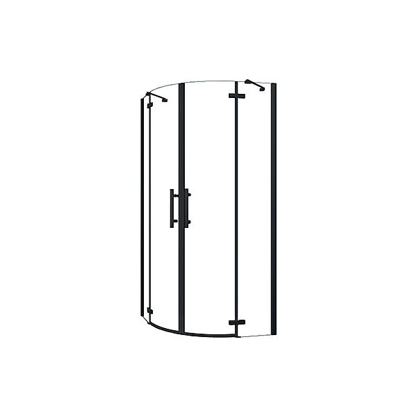 AICA 80x80x195cm Schwarz Runddusche Duschkabine Viertelkreis Duschabtrennun günstig online kaufen