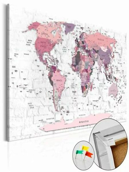 artgeist Pinnwand Bild Pink Frontiers [Cork Map] rosa/weiß Gr. 60 x 40 günstig online kaufen
