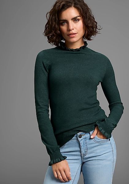 Laura Scott Stehkragenpullover, mit süßem Volant-Ausschnitt - NEUE KOLLEKTI günstig online kaufen