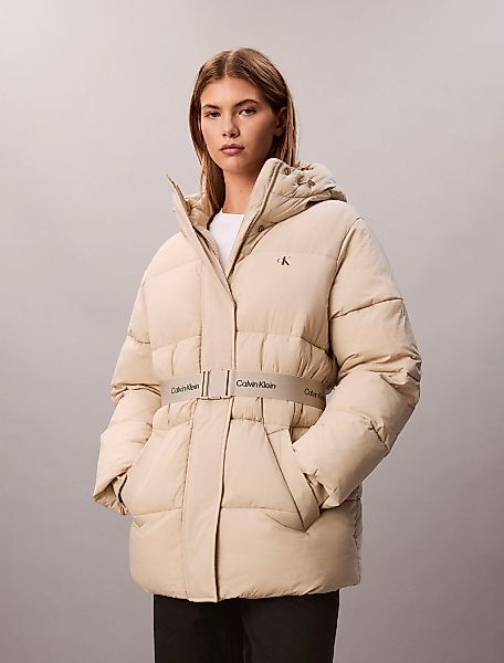 Calvin Klein Jeans Steppjacke "BELTED MIDWEIGHT PUFFER" mit Kapuze Mit Rund günstig online kaufen
