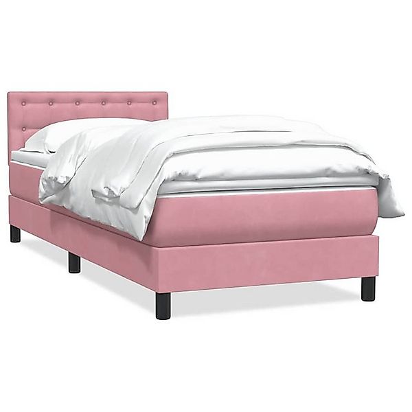 vidaXL Boxspringbett, Boxspringbett mit Matratze Rosa 90x210 cm Samt günstig online kaufen