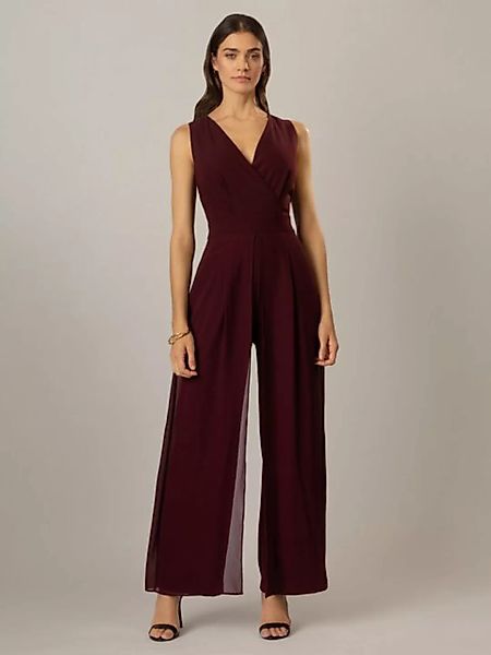 Apart Jumpsuit im Materialmix aus einer leicht strukturierter Ware und Chif günstig online kaufen