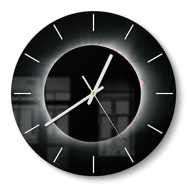 DEQORI Wanduhr 'Sonnenfinsternis' (Glas Glasuhr modern günstig online kaufen