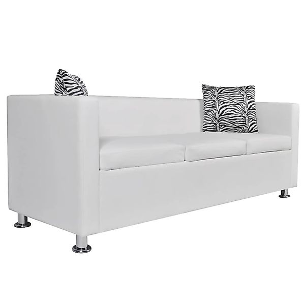 3-sitzer-sofa Kunstleder Weiß günstig online kaufen