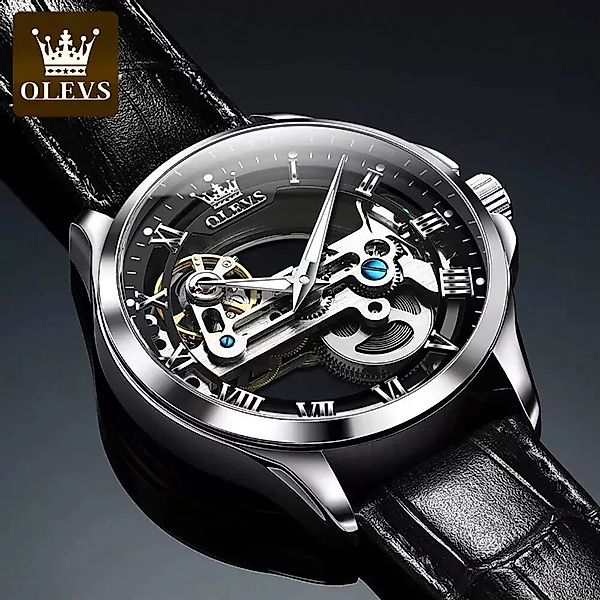 OLEVS Automatikuhr Herrenuhr Automatik Uhr SKELETT günstig online kaufen