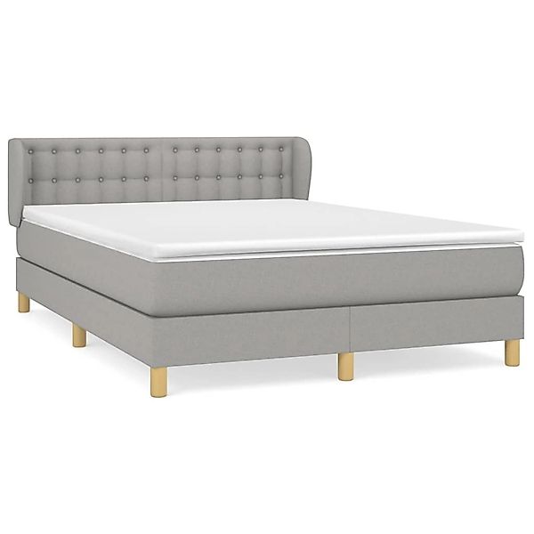 vidaXL Boxspringbett mit Matratze Hellgrau 140x200 cm Stoff1389338 günstig online kaufen